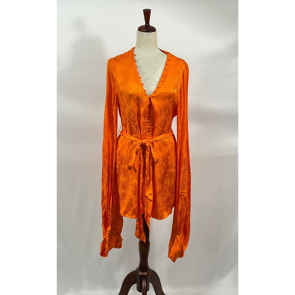 RAT & BOA Sz S Small Orange Harlequin Dress - Picture 2 of 10